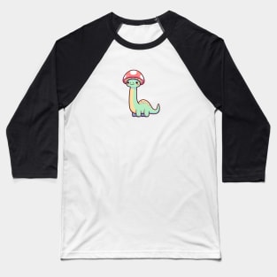 Kawaii simple Mushroom Hat Dinosaur Brontosaurus Baseball T-Shirt